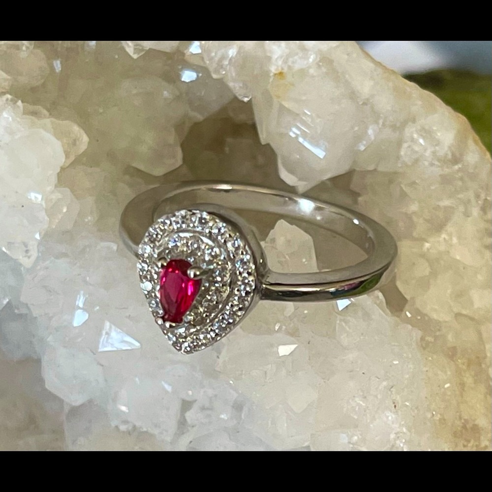Ruby Sterling Silver Ring - image 1